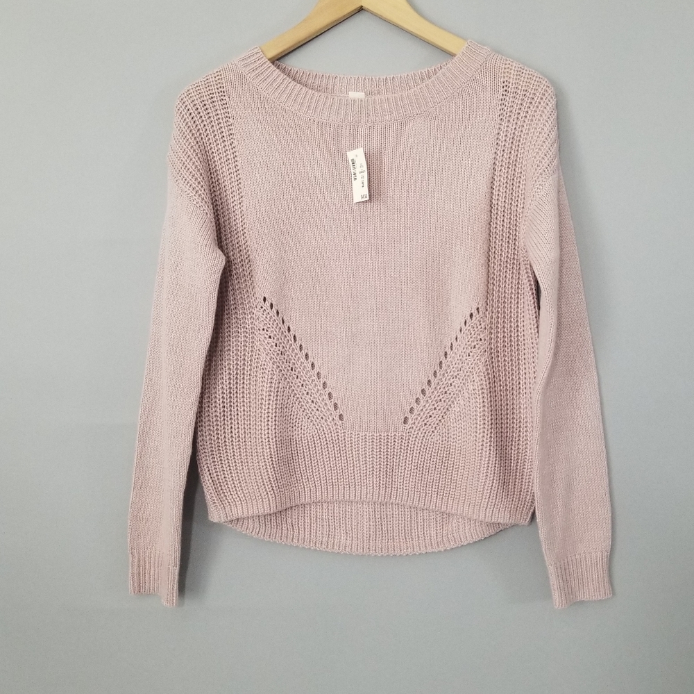 Aeropostale Blush Pink Oversize Crewneck Sweater